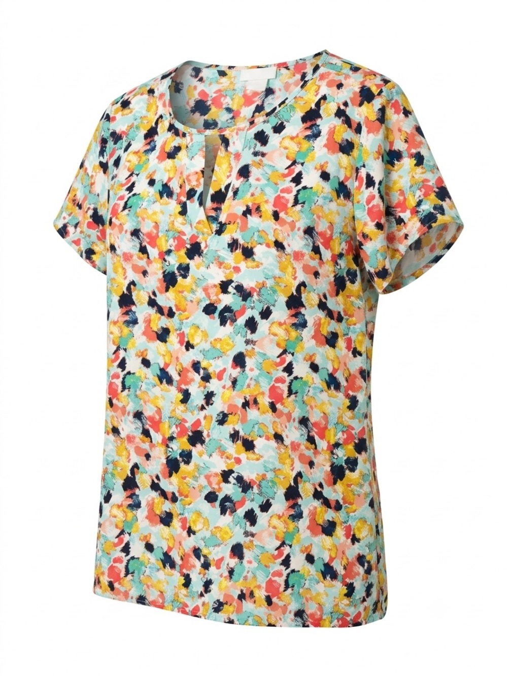 Van Heusen Multicolor Painted Floral Short Sleeve Top